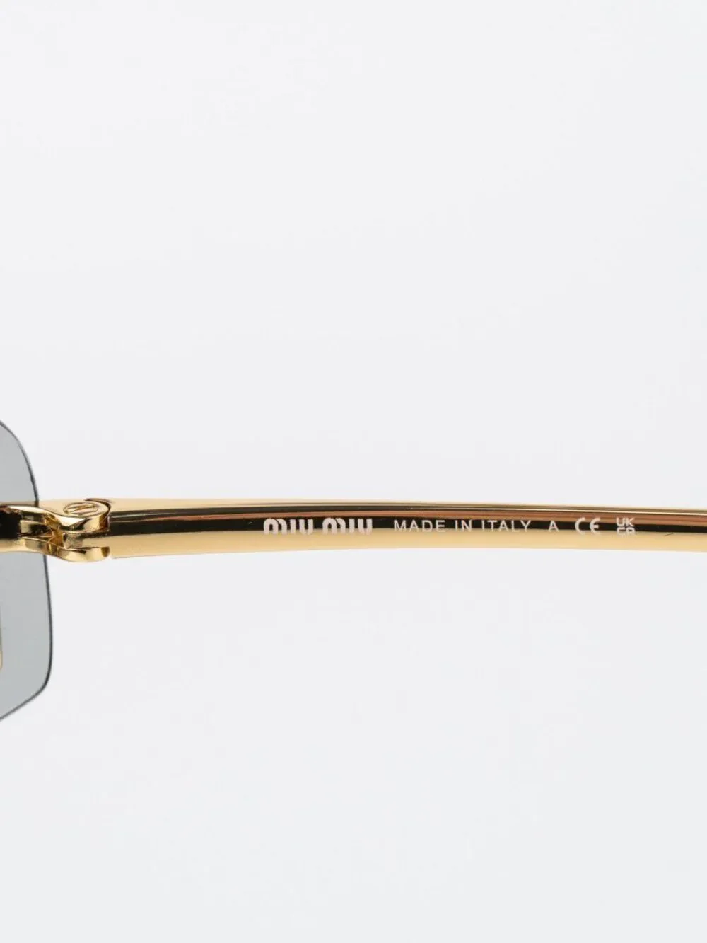 Miu Miu Women Sunglasses Gold Grey Rectangle Rimless MUA51S 5AK50K NEW AUTHENTIC